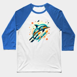 Abstract Animal Dolphin 2 Baseball T-Shirt